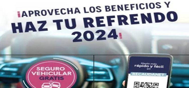 Con beneficios inicia periodo de refrendo vehicular 2024