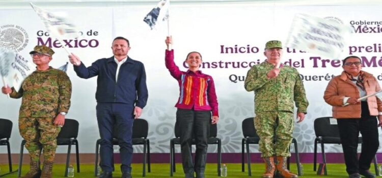 La presidenta Sheinbaum da banderazo para trabajos del Tren México-Querétaro