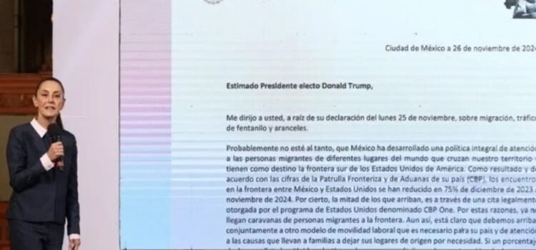 Sheinbaum responde a Trump: «Los aranceles no resolverán la migración ni el tráfico de fentanilo»