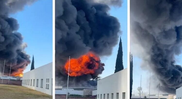 El Marqués municipio de Querétaro, se registro un incendio en el parque industrial