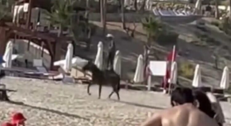 Jinete sorprende con acrobacias a caballo en playa cabeña
