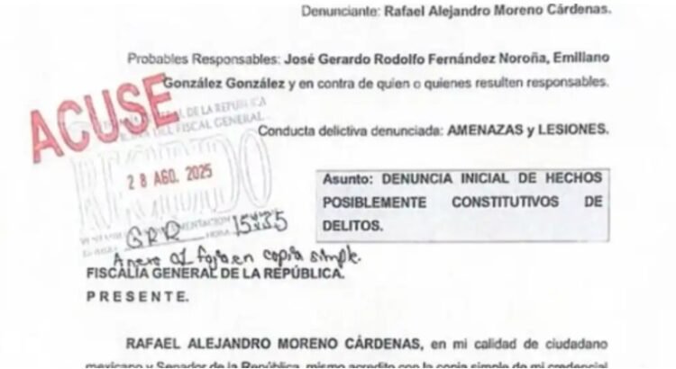 Denunció Alejandro Moreno a Gerardo Fernández Noroña