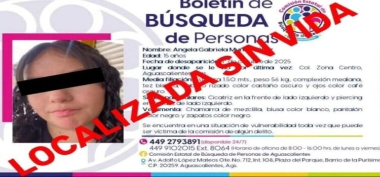 La joven Ángela Gabriela desapareció en Aguascalientes y fue encontrada sin vida en Querétaro