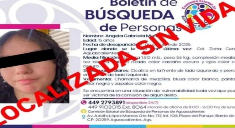 La joven Ángela Gabriela desapareció en Aguascalientes y fue encontrada sin vida en Querétaro
