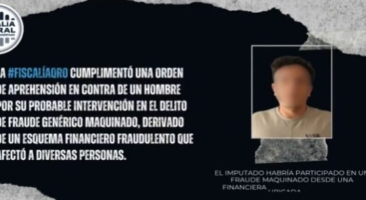 La Fiscalía cumple con la orden de aprehensión por fraude maquinado en financiera La Fiscalía cumple con la orden de aprehensión por fraude maquinado en financiera