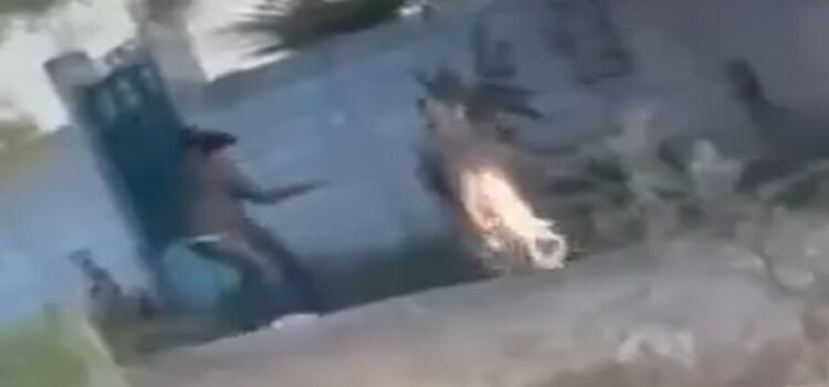 Unos jóvenes hacen explotar pirotecnia en un burro en Boyé, Cadereyta