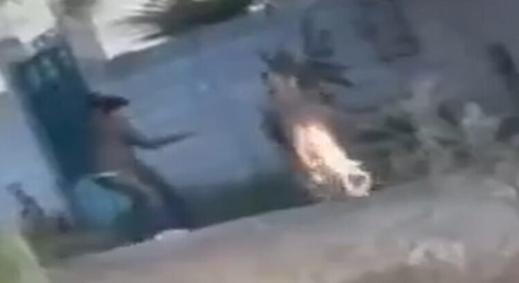 Unos jóvenes hacen explotar pirotecnia en un burro en Boyé, Cadereyta