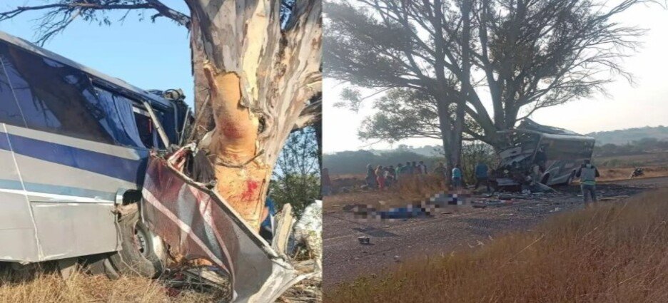 Un fuerte choque de un autobús de pasajeros contra un árbol en Querétaro deja al menos 9 personas sin vida
